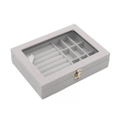 PACK2 JOYERO MULTIFUNCIONAL PARA SENORITAS EN COLOR GRIS