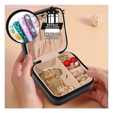PACK6 ESTUCHE PORTATIL DE COLLAR NEGRO Y+PAPEL DE REGALO