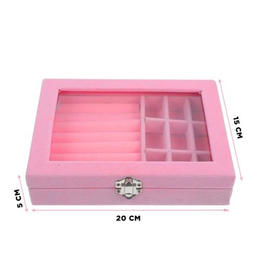 PACK2 ESTUCHE PARA JOYAS MULTIFUNCIONAL ROSADO CON TAPA PROTECTORA Y+PAPEL REGALO - 4