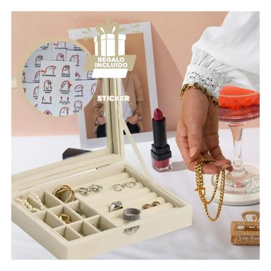 PACK6 CAJA PEQUENA PARA PENDIENTE BEIGE Y+REGALO STICKERS