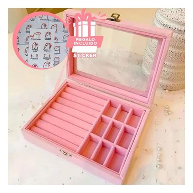 PACK12 JOYERO CLASIFICADOR EN COLOR ROSA Y+REGALO STICKERS