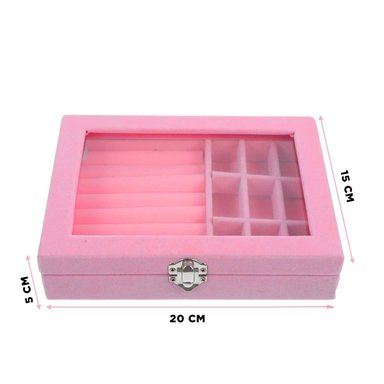 PACK12 ESTUCHE PARA JOYAS MULTIFUNCIONAL ROSADO COMPACTO Y ELEGANTE Y+REGALO STICKER - 4