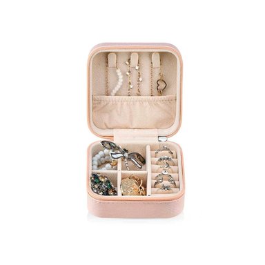 PACK6 MINI JOYEROS PORTATILES ROSADO PIEL ORGANIZADOR COMPACTO Y PORTATIL Y+REGALO STICKER - 2