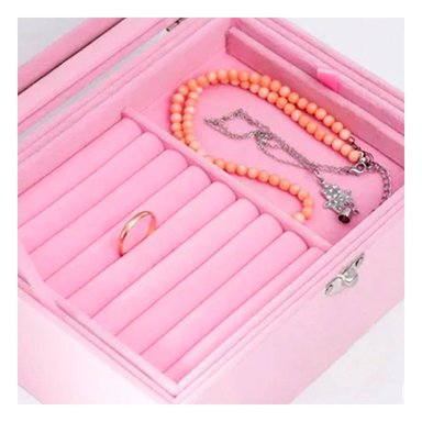 PACK12 CAJA PARA JOYAS MULTIFUNCIONAL ROSADO CON ESPACIOS PARA ANILLOS Y+PAPEL REGALO - 3
