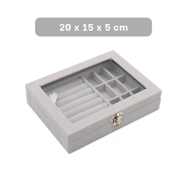 PACK12 ESTUCHE PARA JOYAS MULTIFUNCIONAL GRIS COMPACTO Y ELEGANTE Y+REGALO STICKER - 4