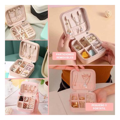 PACK6 COFRE PARA JOYAS MINI PORTATIL ROSADO PIEL PARA REGALO ESPECIAL Y+PAPEL REGALO - 3