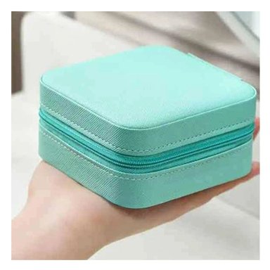 PACK12 ORGANIZADOR DE JOYAS MINI PORTATIL VERDE CON INTERIOR SUAVE - 5
