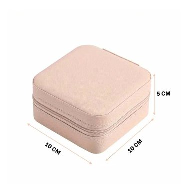 PACK12 ORGANIZADOR DE JOYAS MINI PORTATIL ROSADO PIEL CON INTERIOR SUAVE - 4