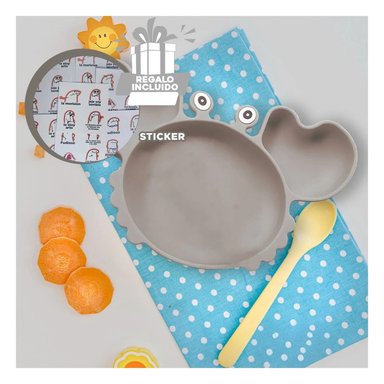 PACK4 PLATO EN FORMA DE CANGREJO EN PLOMO Y+REGALO STICKERS