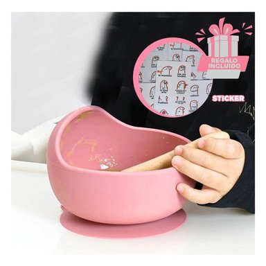 PACK6 PLATO DE MESA HIPOALERGENICO ROSADO Y+REGALO STICKERS