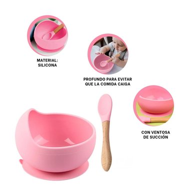 PACK2 PLATO DE MESA HIPOALERGENICO ROSADO Y+REGALO STICKERS