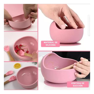 PACK4 KIT DE MINI CUCHARA UTIL PARA BEBE EN ROSA OSCURO