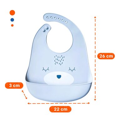 PACK6 BABERO FLEXIBLE DE SILICONA INFANTIL CON CARITA CELESTE Y+PAPEL REGALO - 4