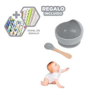 PACK6 KIT DE PLATO Y CUCHARA EN PLOMO Y+PAPEL DE REGALO