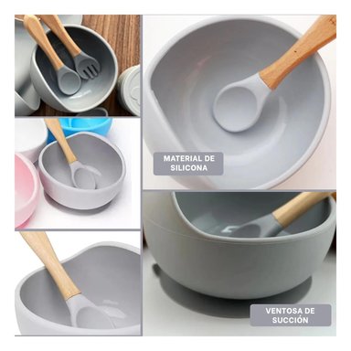 PACK4 KIT DE MINI CUCHARA UTIL PARA BEBE EN PLOMO