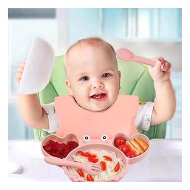 PACK2 PLATO DE MESA PARA NIÑO ROSADO Y+REGALO STICKERS