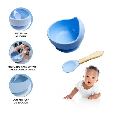 PACK2 PLATO DE MESA PARA NIÑO CELESTE Y+REGALO STICKERS