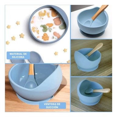 PACK4 KIT DE MINI CUCHARA UTIL PARA BEBE EN CELESTE