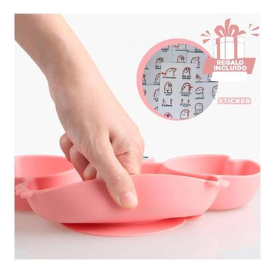 PACK4 PLATO EN FORMA DE CANGREJO EN ROSADO Y+REGALO STICKERS