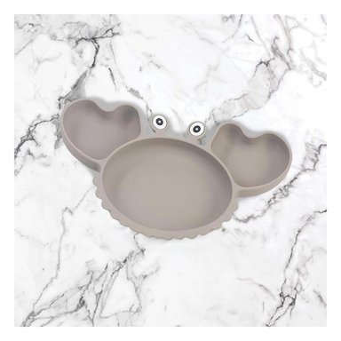 PACK2 PLATO SILICONA CANGREJO RESISTENTE PARA BEBE EN PLOMO