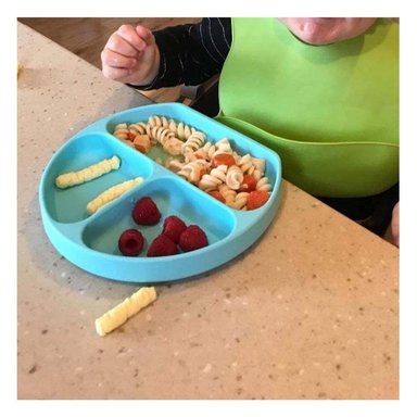 PACK2 PLATO CON SEGURIDAD EN CELESTE Y+REGALO STICKERS