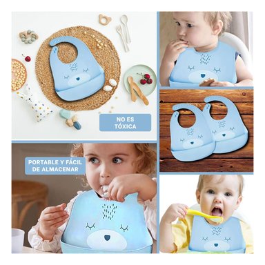 PACK6 PROTECTOR DE BABAS COLOR CELESTE Y+REGALO STICKERS