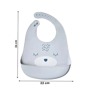 PACK2 BABERO CON BOLSILLO DE SILICONA INFANTIL CARITA PLOMO LIGERAY SEGURO Y+PAPEL REGALO - 4
