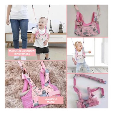 PACK4 ANDADOR EFICAZ PARA BEBES CON DISEÑO DE BALLENA ROSADO