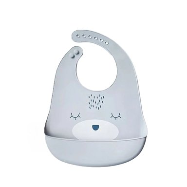 PACK2 BABERO INFANTIL DE SILICONA CON CARITA PLOMO COMODO Y PRACTICO Y+REGALO STICKER - 2