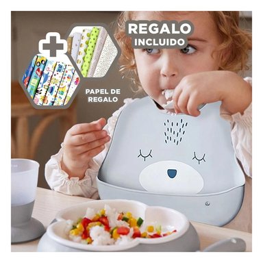 PACK6 PROTECTOR UTIL DE BABAS COLOR PLOMO Y+PAPEL DE REGALO