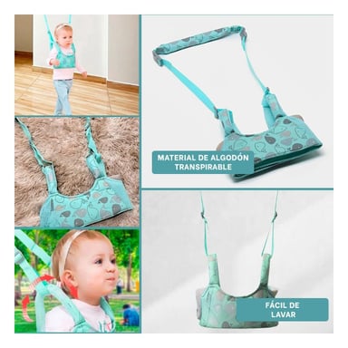 PACK4 FAJA CAMINADOR INFANTIL BEBE VERDE AGUA DISEÑO BALLENA COMODA Y LIGERA Y+REGALO STICKER - 2