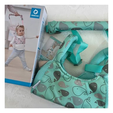 PACK4 FAJA CAMINADOR INFANTIL BEBE VERDE AGUA DISEÑO BALLENA COMODA Y LIGERA Y+REGALO STICKER - 3