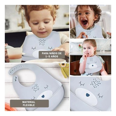 PACK4 PROTECTOR DE BABAS COLOR PLOMO Y+PAPEL DE REGALO