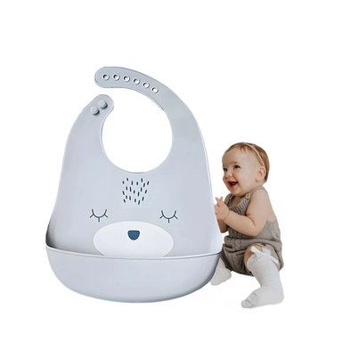 PACK6 BABERO INFANTIL DE SILICONA CON CARITA PLOMO FACIL Y LIGERA Y+REGALO STICKER - 2