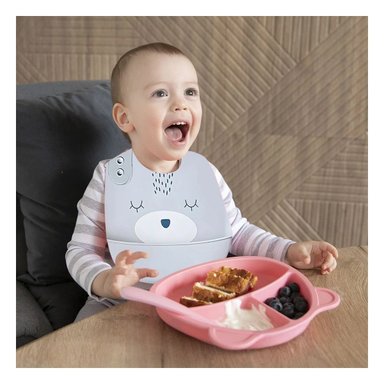 PACK6 BABERO INFANTIL DE SILICONA CON CARITA PLOMO FACIL Y LIGERA Y+REGALO STICKER - 3