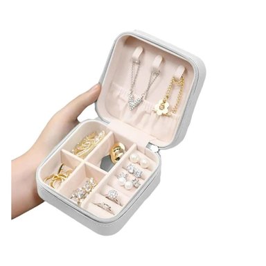 PACK2 MINI JOYERO PORTATIL MUY PRACTICO DE LLEVAR EN BLANCO