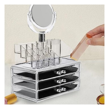 PACK2 ORGANIZADOR CON ESPEJO TRANSPARENTE Y+REGALO STICKERS