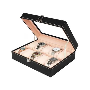 PACK2 ORGANIZADOR PORTA 10 RELOJES DE CUERO EN NEGRO