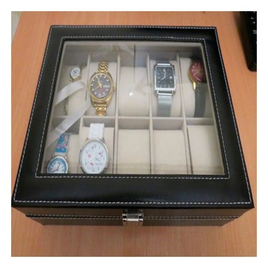PACK2 COFRE MODERNO PARA 10 RELOJES NEGRO CON BASE ACOLCHADA - 2