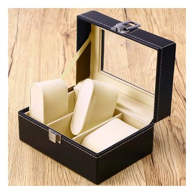 PACK4 GUARDA RELOJES COMPACTO NEGRO PARA USO DIARIO Y+REGALO STICKER - 3