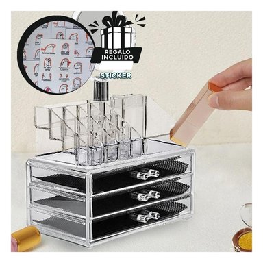 PACK6 COFRE CON CAJONES TRANSPARENTE Y+REGALO STICKERS