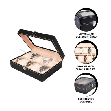 PACK4 CAJA UTIL PARA RELOJES TONO NEGRO Y+PAPEL DE REGALO