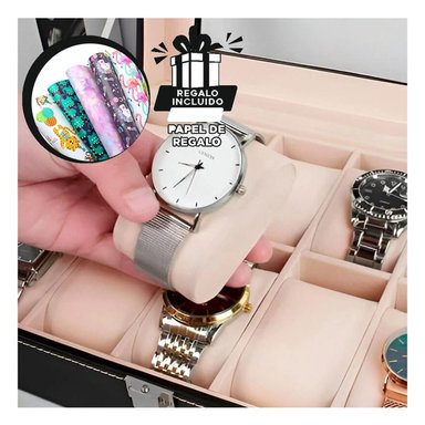 PACK6 ESTUCHE RELOJ ATEMPORAL EN NEGRO Y+PAPEL DE REGALO