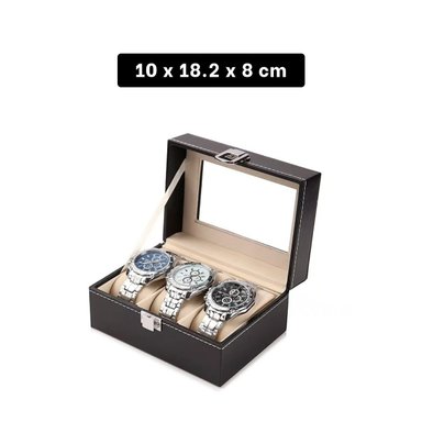 PACK6 GUARDA RELOJES EJECUTIVO NEGRO PARA COLECCION PERSONAL Y+PAPEL REGALO - 4