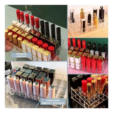 PACK4 ESTUCHE MULTI ESPACIOS DE ACRILICO PARA 36 LABIALES Y+REGALO STICKER - 2