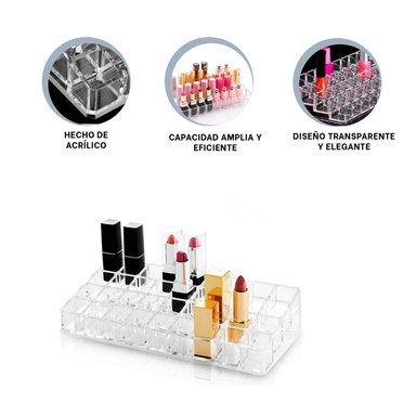 PACK4 CAJA PARA GUARDAR LABIALES EN TRANSPARENTE