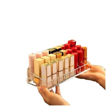 PACK2 ORGANIZADOR DE ACRILICO PARA 24 LABIALES TRANSPARENTE