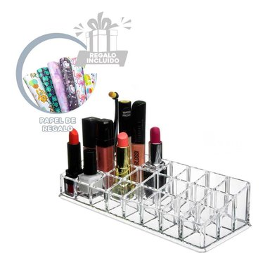 PACK12 ORGANIZADOR DE PINTALABIO TRANSPARE Y+PAPEL DE REGALO