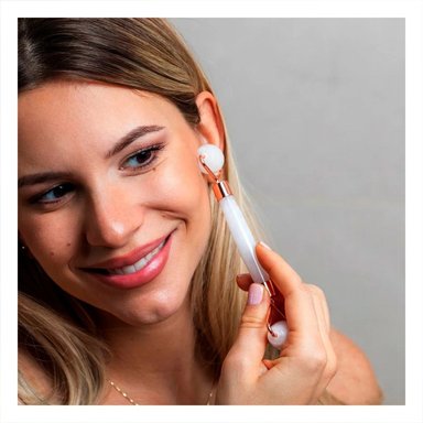 PACK12 INSTRUMENTO FACIAL BLANCO SET DE 3 DE JADE PARA CUIDADO Y+REGALO STICKER - 3