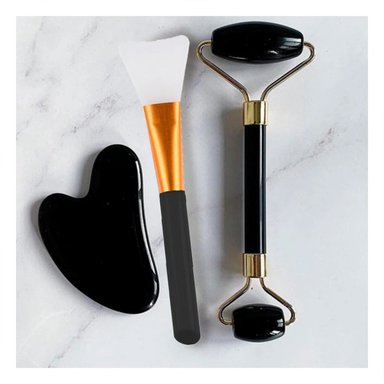 PACK4 EXTRACTOR FACIAL SET DE 3 DE JADE NEGRO PARA CUIDADO Y RELAJACION DEL ROSTRO - 5